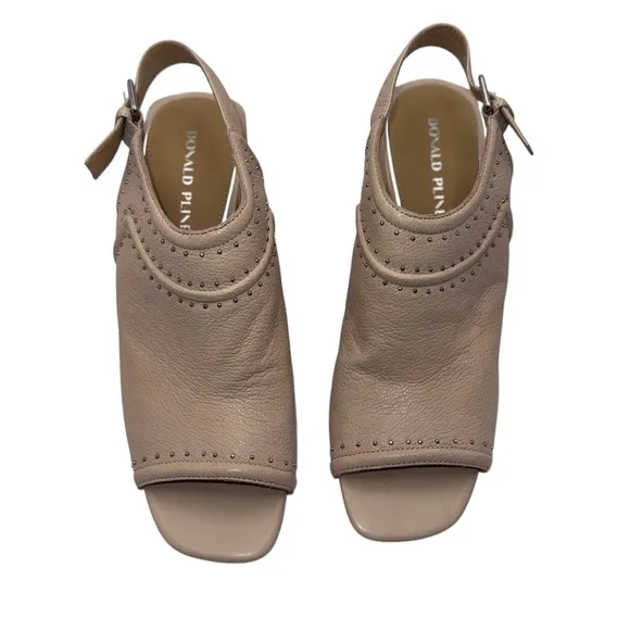 Donald J. Pliner Penny Open Toed Slingback Mule Beige 10M