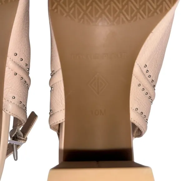 Donald J. Pliner Penny Open Toed Slingback Mule Beige 10M