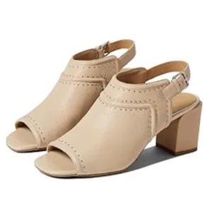 Donald J. Pliner Penny Open Toed Slingback Mule Beige 10M