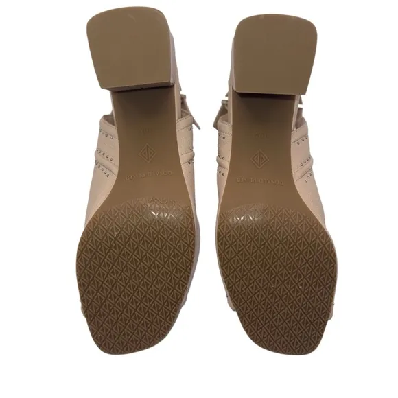 Donald J. Pliner Penny Open Toed Slingback Mule Beige 10M