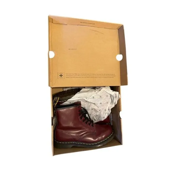 Dr. Martens 1460 Cherry Red Combat Boots Unisex Size 10 WOMEN’S OR MEN’S 9