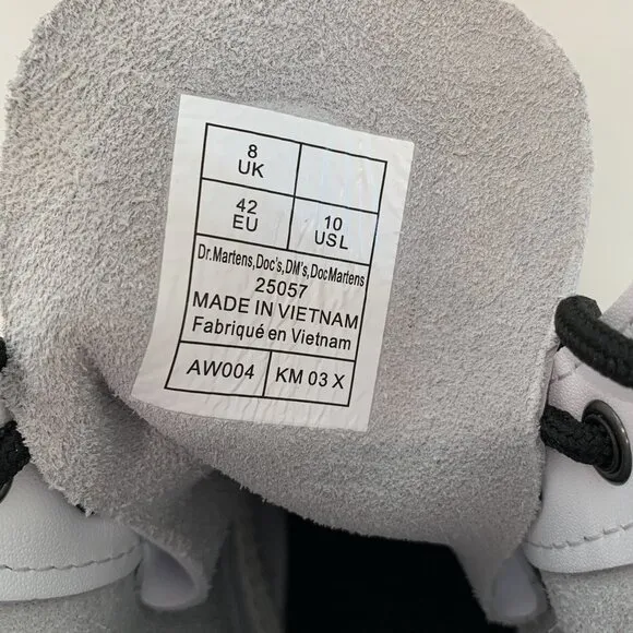 Dr. Martens 1460 Softy T Leather Lace-up Boots Combat Booties White Size 10 NEW