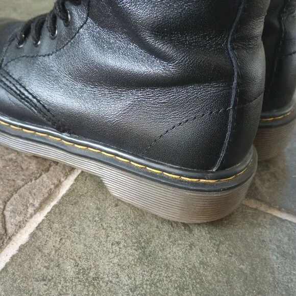 Dr. Martens Black Softy Leather Lace Up Boots kids