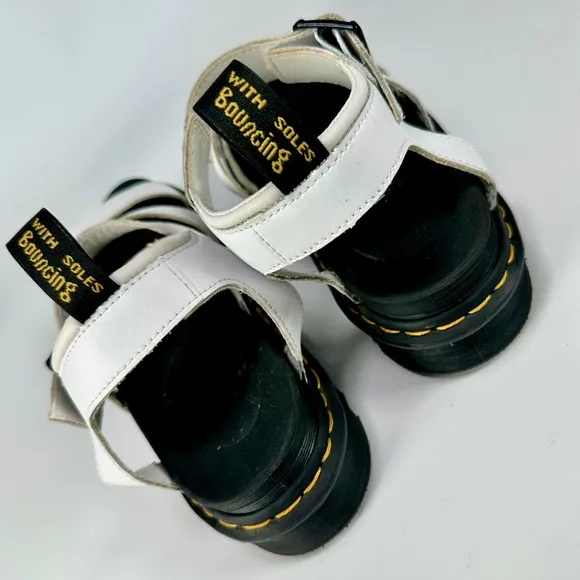 Dr. Martens Blaire Hydro Leather Strap Sandals in White