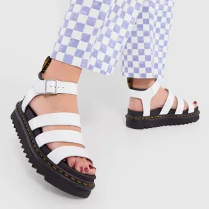 Dr. Martens Blaire Hydro Leather Strap Sandals in White
