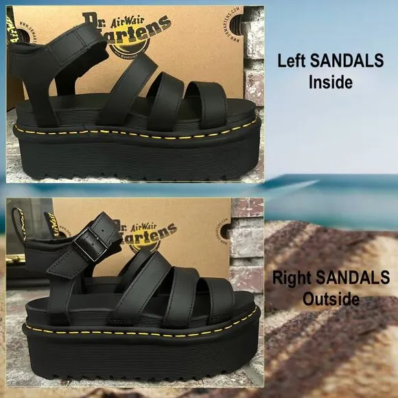 Dr Martens Blaire Quad Hydro Leather Platform Gladiator Sandals Size 9 IN BOX