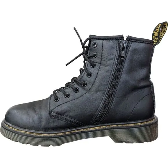 Dr. Martens Junior 1460 Softy T Leather Lace Up Boots in Black Size US 4M US 5L