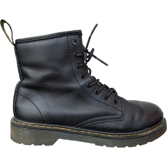 Dr. Martens Junior 1460 Softy T Leather Lace Up Boots in Black Size US 4M US 5L
