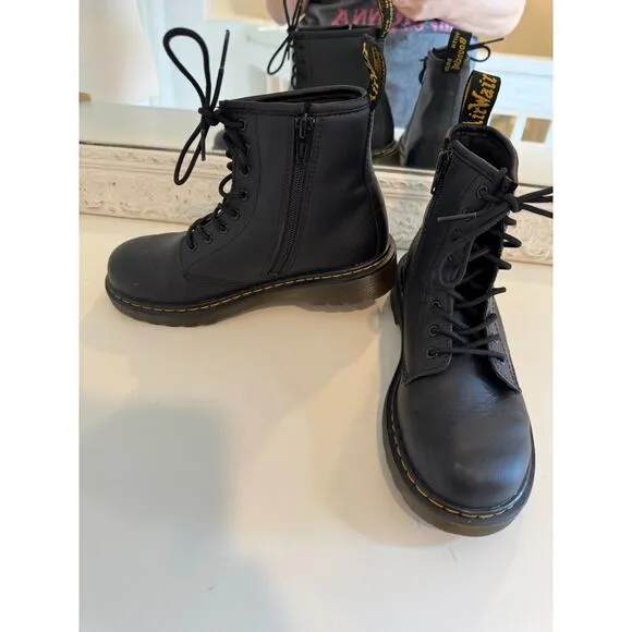 Dr. Martens Toddler 1460 Black Softy T Leather Lace Up Boots Size 3
