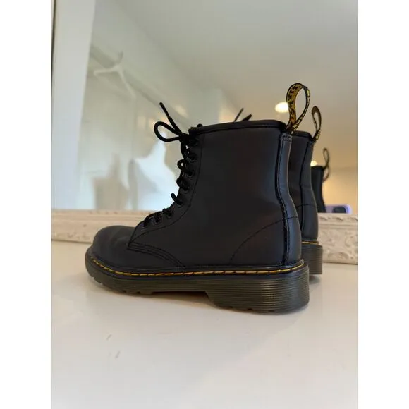 Dr. Martens Toddler 1460 Black Softy T Leather Lace Up Boots Size 3