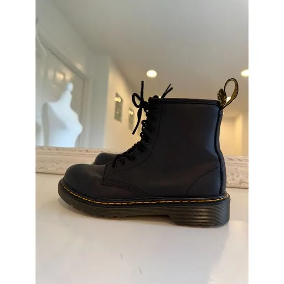 Dr. Martens Toddler 1460 Black Softy T Leather Lace Up Boots Size 3