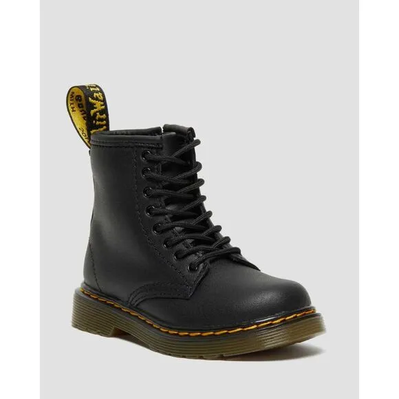Dr. Martens Toddler 1460 Black Softy T Leather Lace Up Boots Size 3