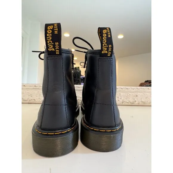 Dr. Martens Toddler 1460 Black Softy T Leather Lace Up Boots Size 3