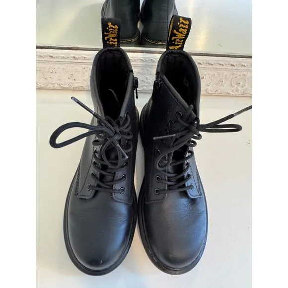 Dr. Martens Toddler 1460 Black Softy T Leather Lace Up Boots Size 3