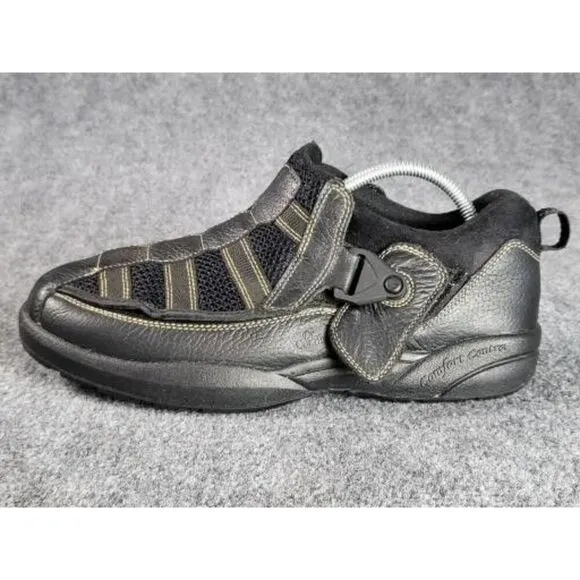 Dr. Comfort Edward X Casual Shoes Men Sz 11.5W‎ Black Leather Dbl Depth Walking