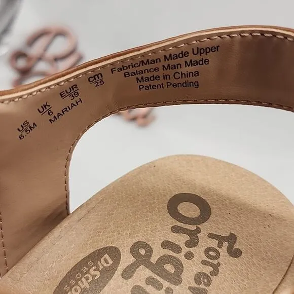 🥼DR.SCHOLLS🥼 MARIAH BLOCK🩴 HEELED LIGHT/ BROWN SMOOTH FABRIC LADIES  8.5 NWOB