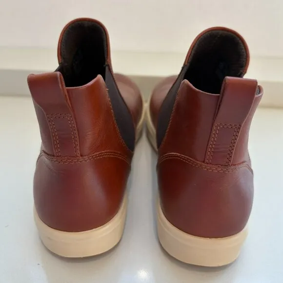 Ecco Soft 7 Chelsea Booties Leather Boots Cognac Size 40 US 9 - 9.5 NEW
