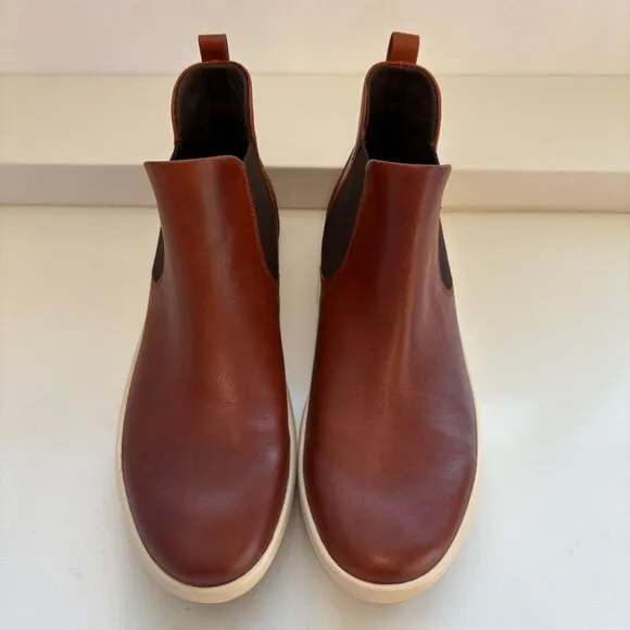 Ecco Soft 7 Chelsea Booties Leather Boots Cognac Size 40 US 9 - 9.5 NEW