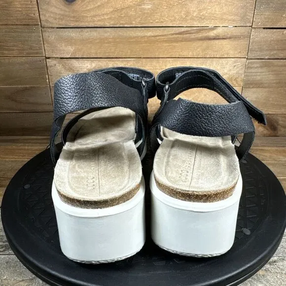 ECCO Womens Size US 10-10.5 Flowt Wedge Corksphere Sandals Black