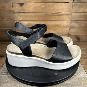 ECCO Womens Size US 10-10.5 Flowt Wedge Corksphere Sandals Black