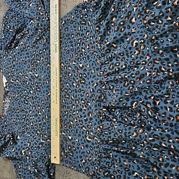ee:some Long Sleeve Bohemian Blue Animal Print Tierd Peasant Dress Size M