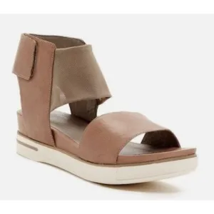 Eileen Fisher 8 Spree Sport Quartz Leather Ankle Strap Sandals Platform Shoe Tan