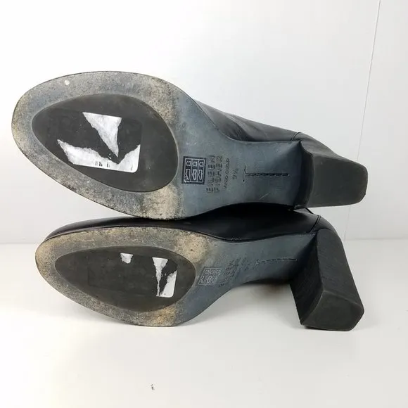 Eileen Fisher Black Leather Ankle Booties shoes
