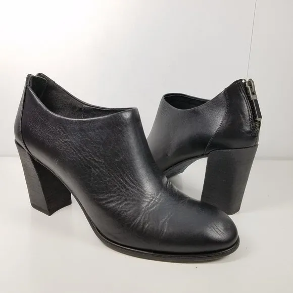 Eileen Fisher Black Leather Ankle Booties shoes
