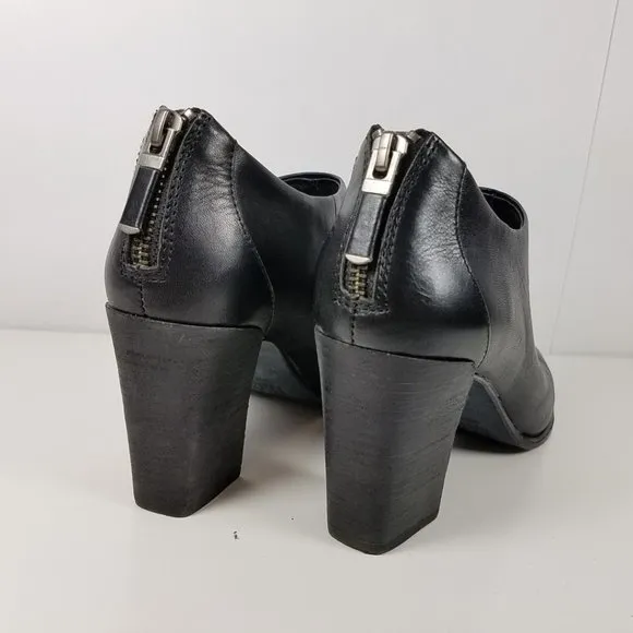 Eileen Fisher Black Leather Ankle Booties shoes