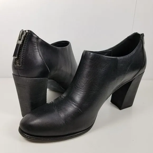 Eileen Fisher Black Leather Ankle Booties shoes
