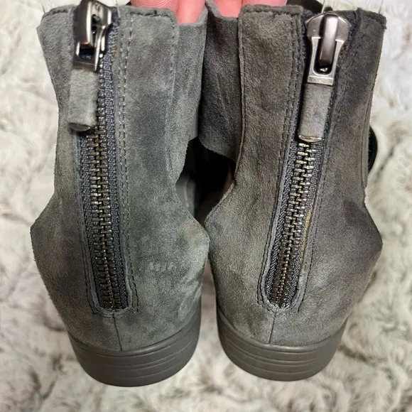 Eileen Fisher Gray Suede Strappy Sandals Sport Platform Size 9