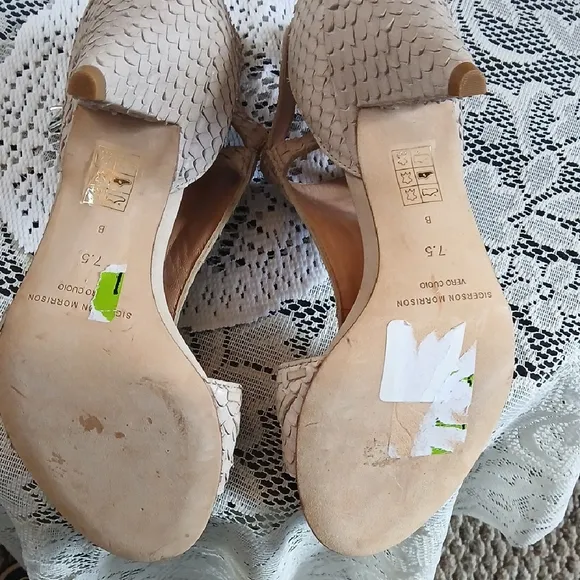 Elegant Beige Woven Sandals Sigerson Morrison