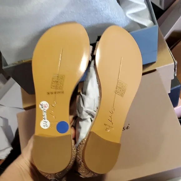 Elegant Tan Sandals with Rhinestone Detailing