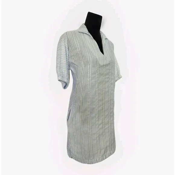 Emily McCarthy Women's Poppy Santorini Metallic Stripes Shift Dress Size XS