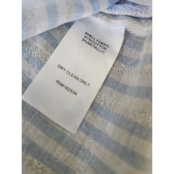 Emily McCarthy Women's Poppy Santorini Metallic Stripes Shift Dress Size XS