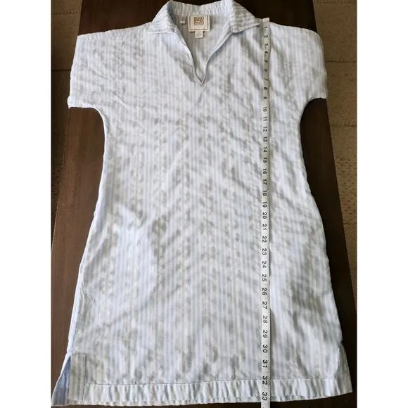 Emily McCarthy Women's Poppy Santorini Metallic Stripes Shift Dress Size XS