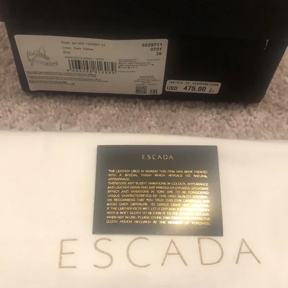 Escada Gold Leather Sneakers