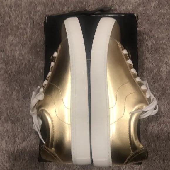 Escada Gold Leather Sneakers