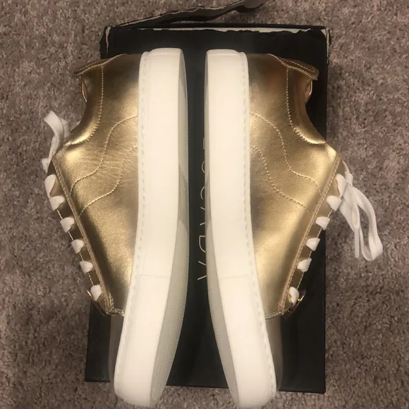 Escada Gold Leather Sneakers