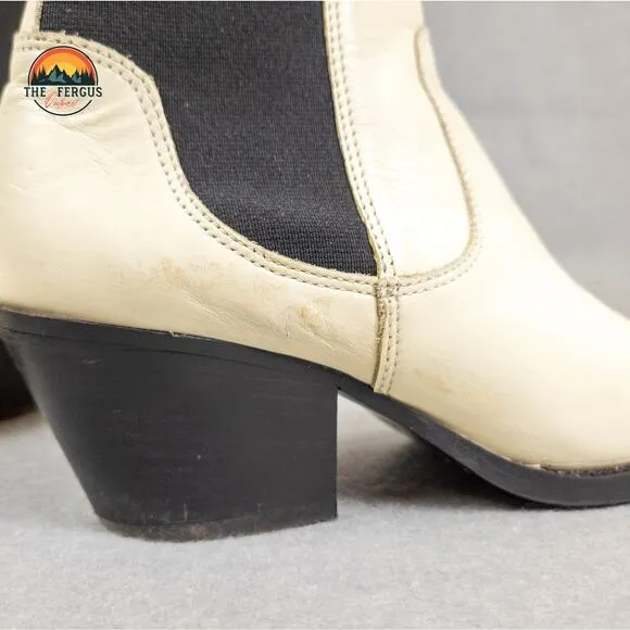 Everlane Boot Leather Made in Italy Wild Western Americana Style White Size 7