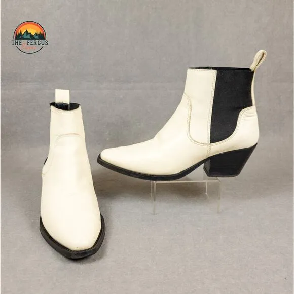 Everlane Boot Leather Made in Italy Wild Western Americana Style White Size 7