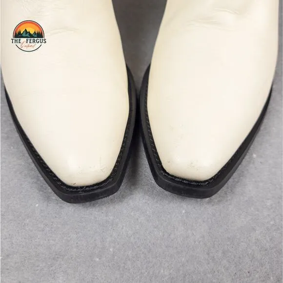 Everlane Boot Leather Made in Italy Wild Western Americana Style White Size 7