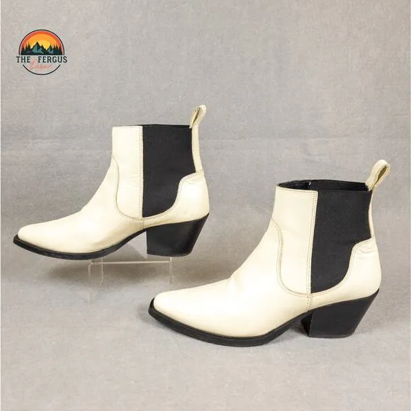 Everlane Boot Leather Made in Italy Wild Western Americana Style White Size 7