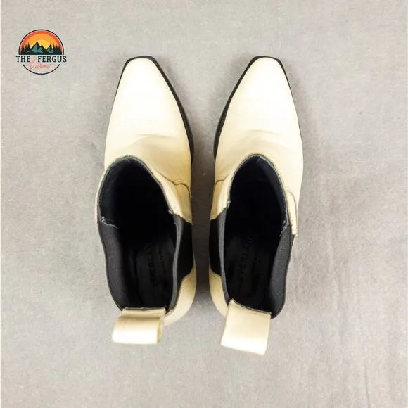 Everlane Boot Leather Made in Italy Wild Western Americana Style White Size 7
