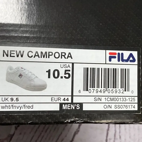 Fila New Campora Mens Sneakers Shoes White US Size 10.5 Casual Travel‎