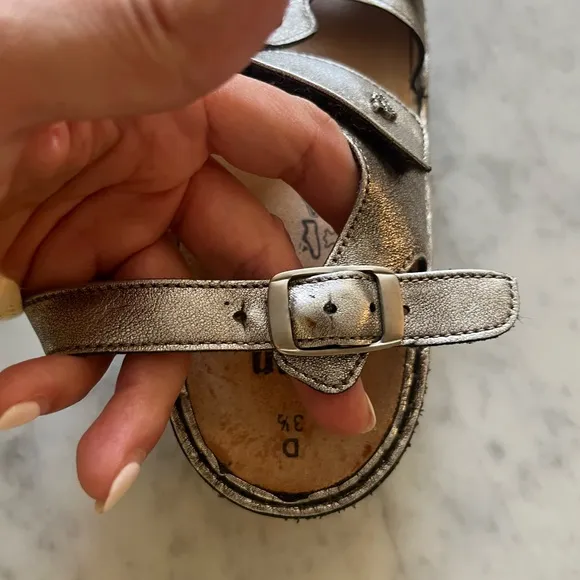 Finn Comfort Adana Metallic Leather Adjustable Sandals Women’s Size 5.5