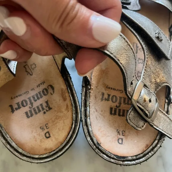 Finn Comfort Adana Metallic Leather Adjustable Sandals Women’s Size 5.5
