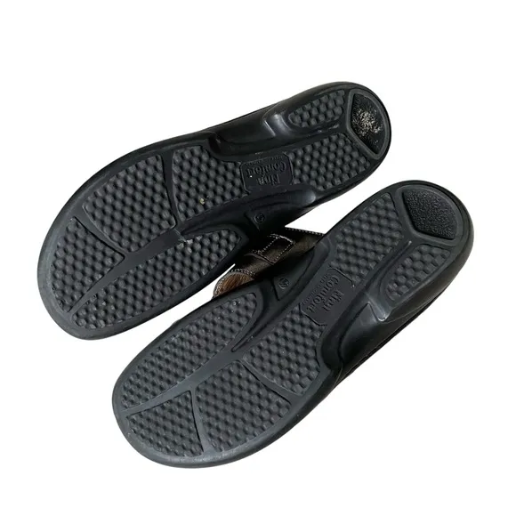 FINN COMFORT Germany Metallic Bronze Leather Velcro Strap Sandals 41