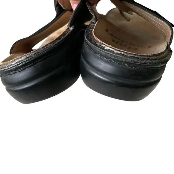 FINN COMFORT Germany Metallic Bronze Leather Velcro Strap Sandals 41