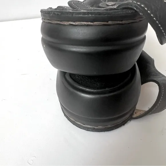 Finn Comfort Men's Black Leather German Sandals- NO INSOLES- Size 43 US SZ 9.5